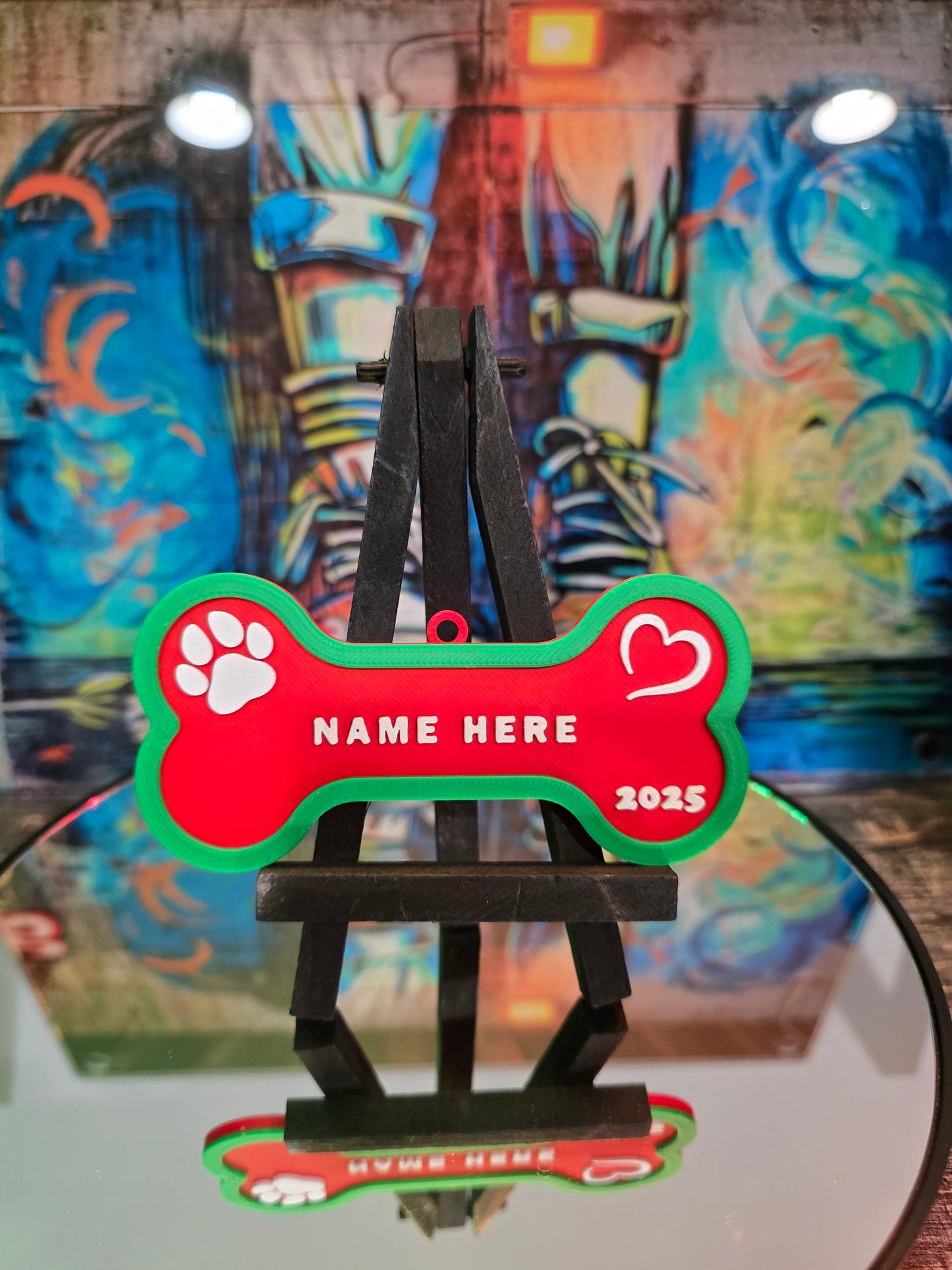 Christmas Ornament (Dog Bone)- Customize the Name