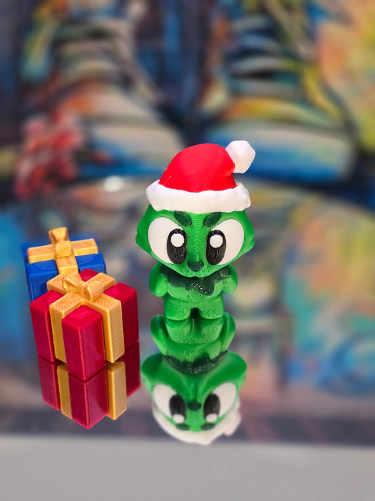 Grinch Flexy with Santa Hat and 2 assorted presents