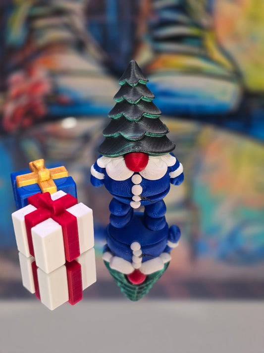 Christmas Tree Gnome Flexy and 2 assorted Presents (Solid)