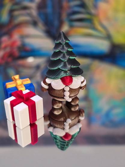 Christmas Tree Gnome Flexy and 2 assorted Presents (Solid)