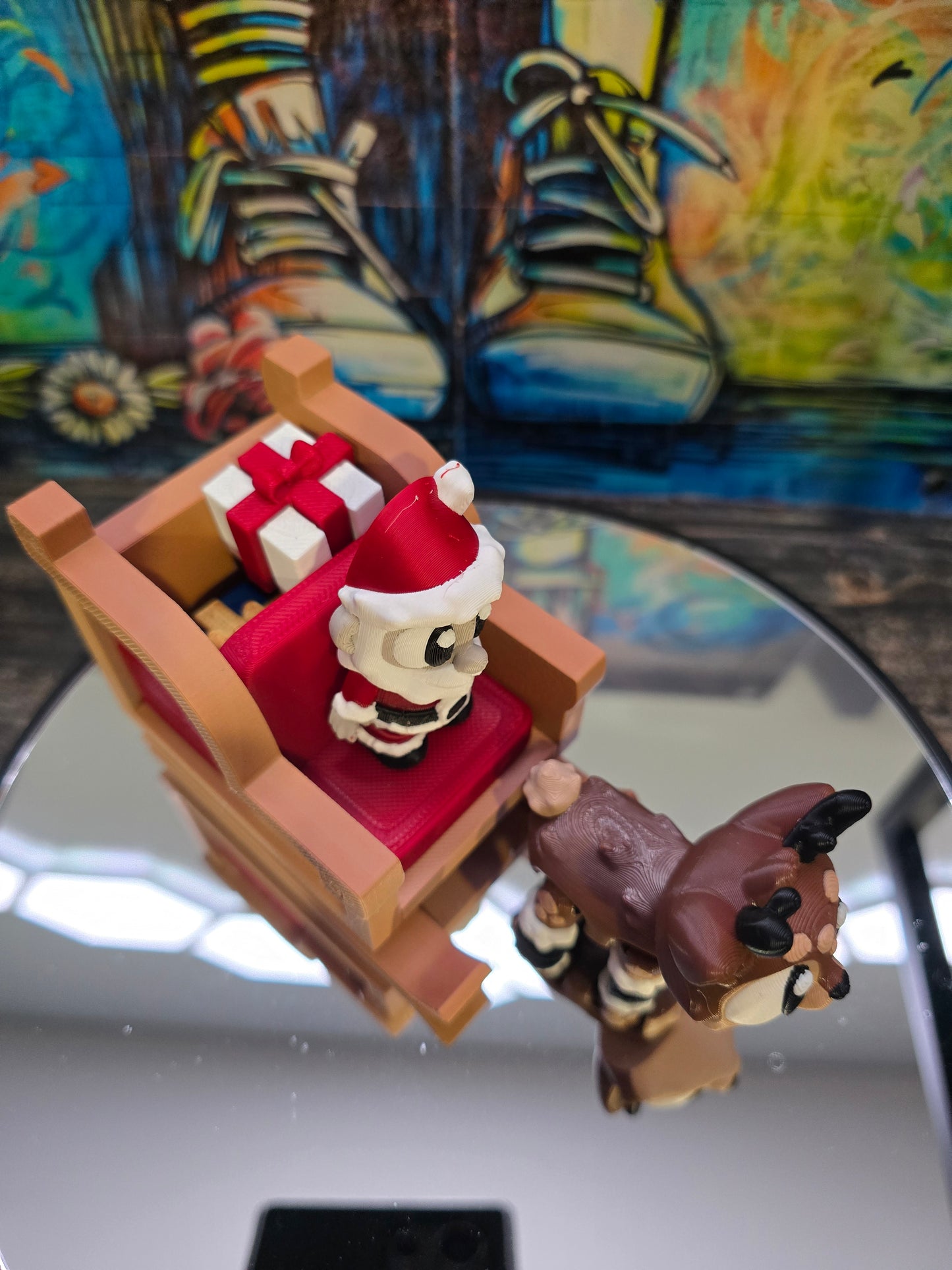 Santa in Sleigh Set - With 1 Reindeer and 2 assorted presents