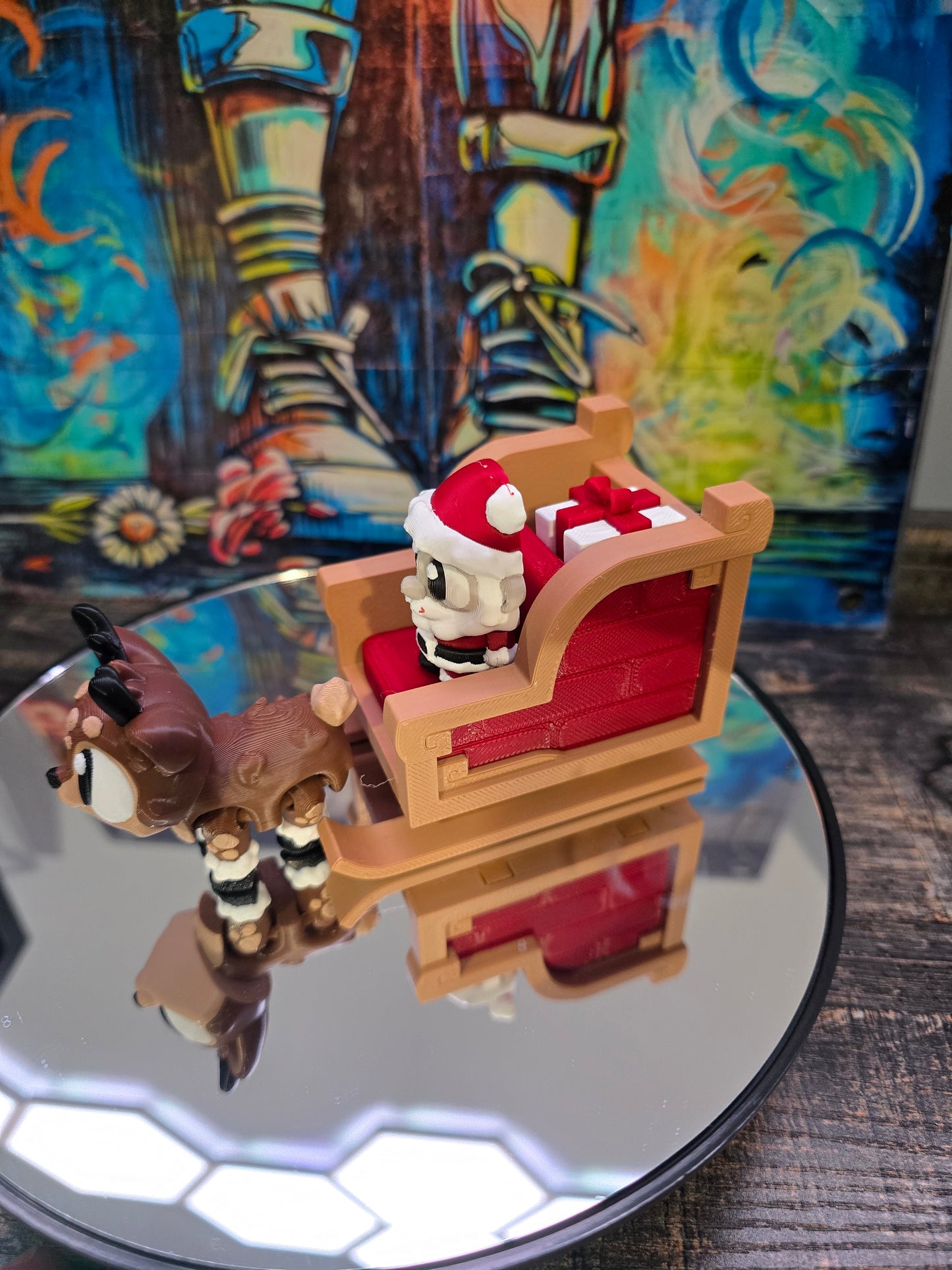 Santa in Sleigh Set - With 1 Reindeer and 2 assorted presents