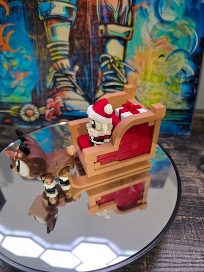 Santa in Sleigh Set - With 1 Reindeer and 2 assorted presents