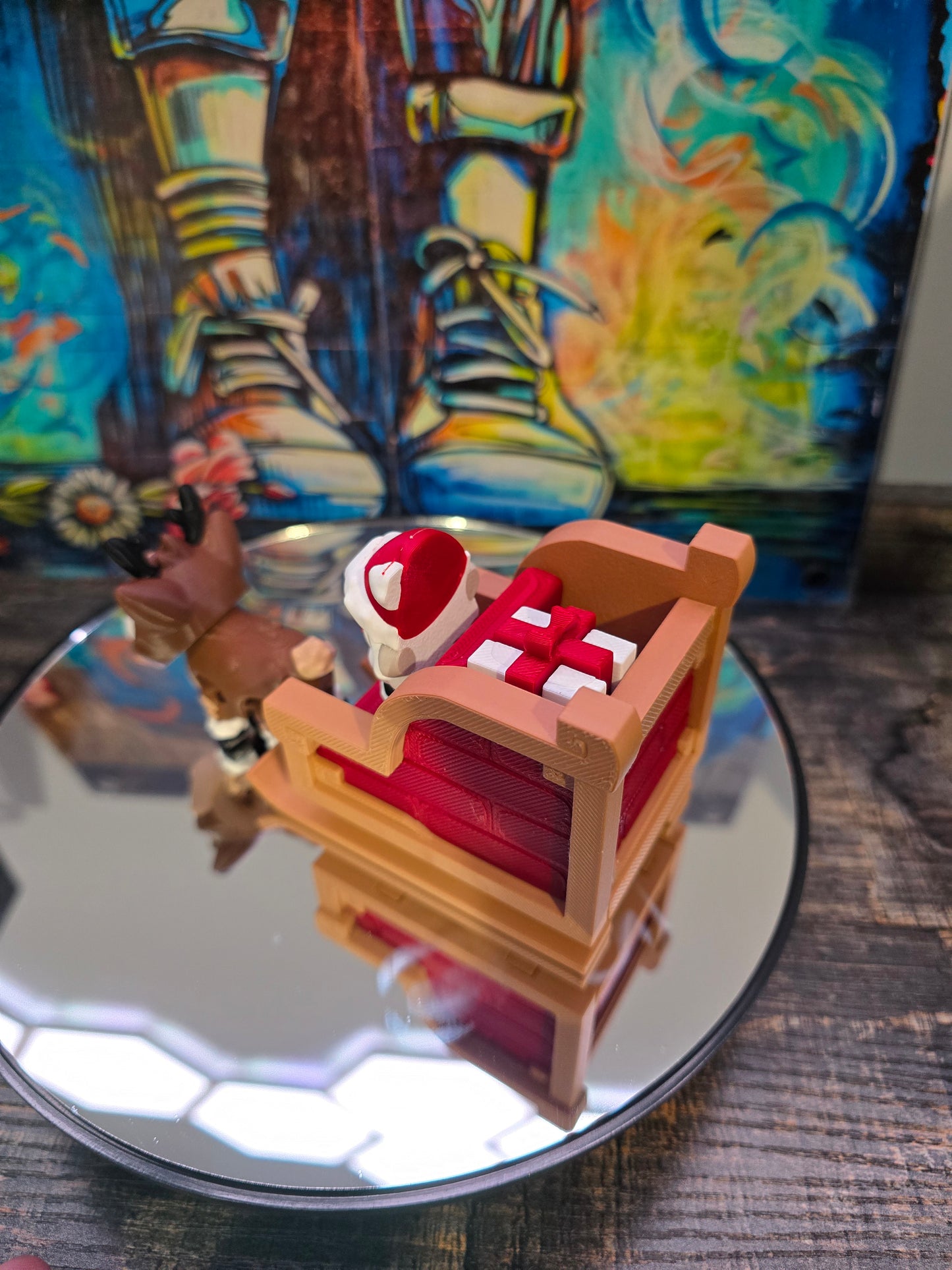 Santa in Sleigh Set - With 1 Reindeer and 2 assorted presents