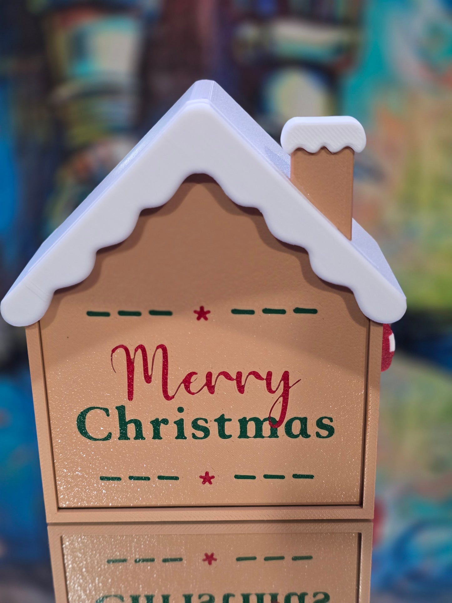 Ginger Bread House Box Set(2 Backplate options)- Ginger Bread Boy and Girl with 2 assorted Presents in attic