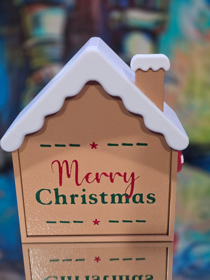 Ginger Bread House Box Set(2 Backplate options)- Ginger Bread Boy and Girl with 2 assorted Presents in attic