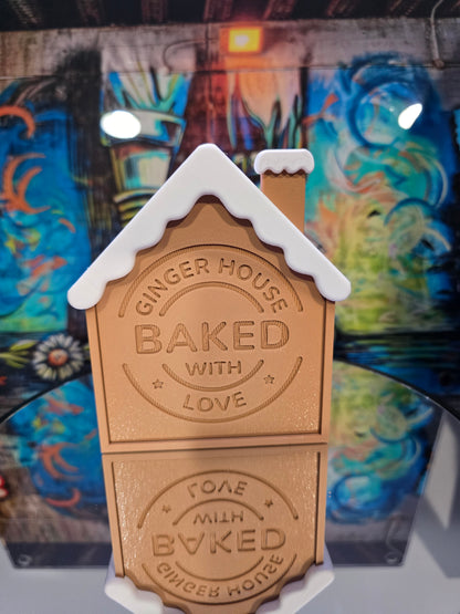 Ginger Bread House Box Set(2 Backplate options)- Ginger Bread Boy and Girl with 2 assorted Presents in attic