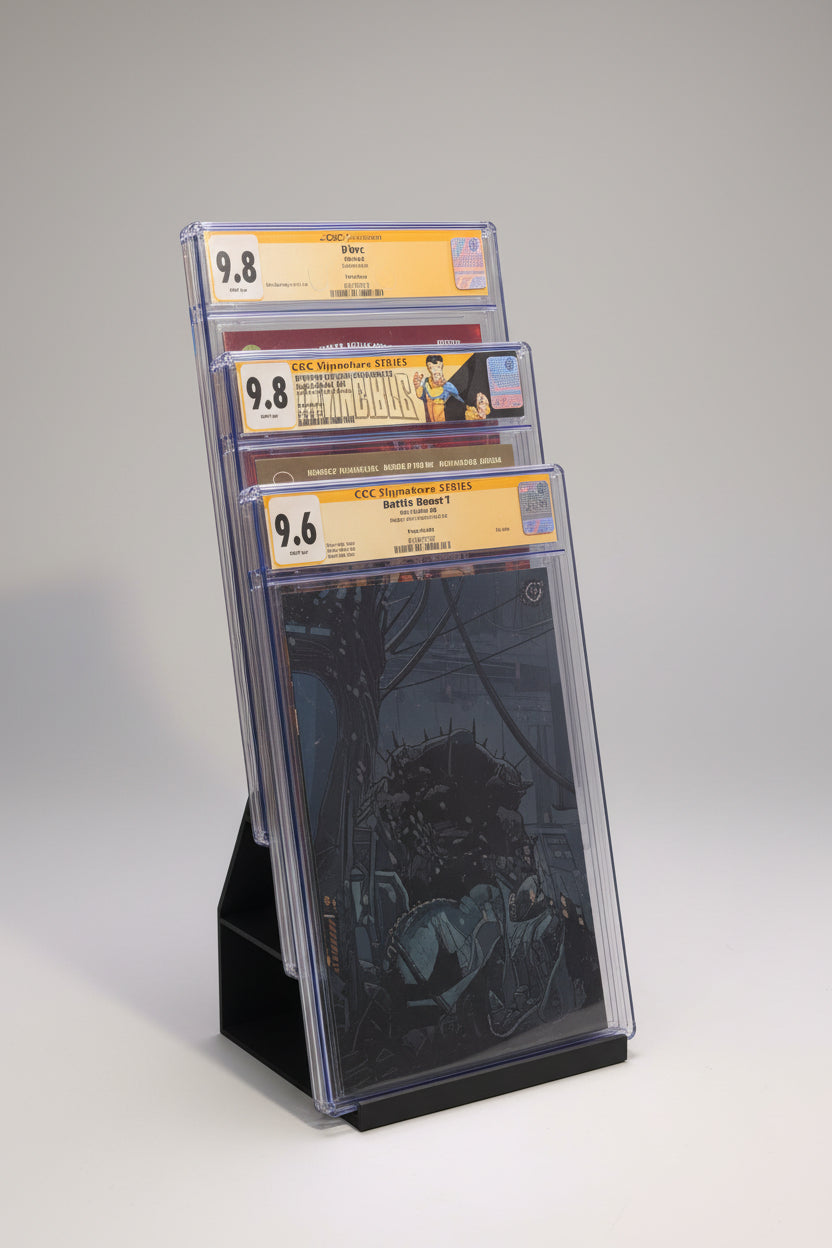 Comic Book Display Stand (Three-Tier) for CGC, CBCS, Non-Graded Comics